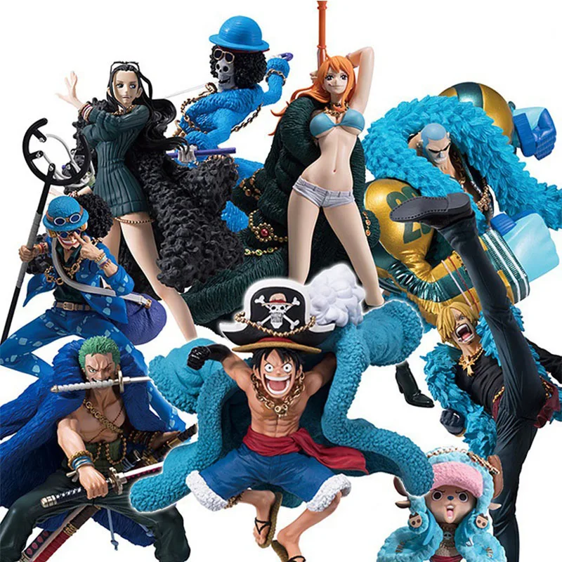 Anime One Piece Action Figure 20th Anniversary Luffy Zoro Sanji Robin Franky Chopper Usopp Nami Brook Pvc Blue Clothes Model Toy 
Anime One Piece Action Figure 20th Anniversary Luffy Zoro Sanji Robin Franky Chopper Usopp Nami Brook Pvc Blue Clothes Model Toy