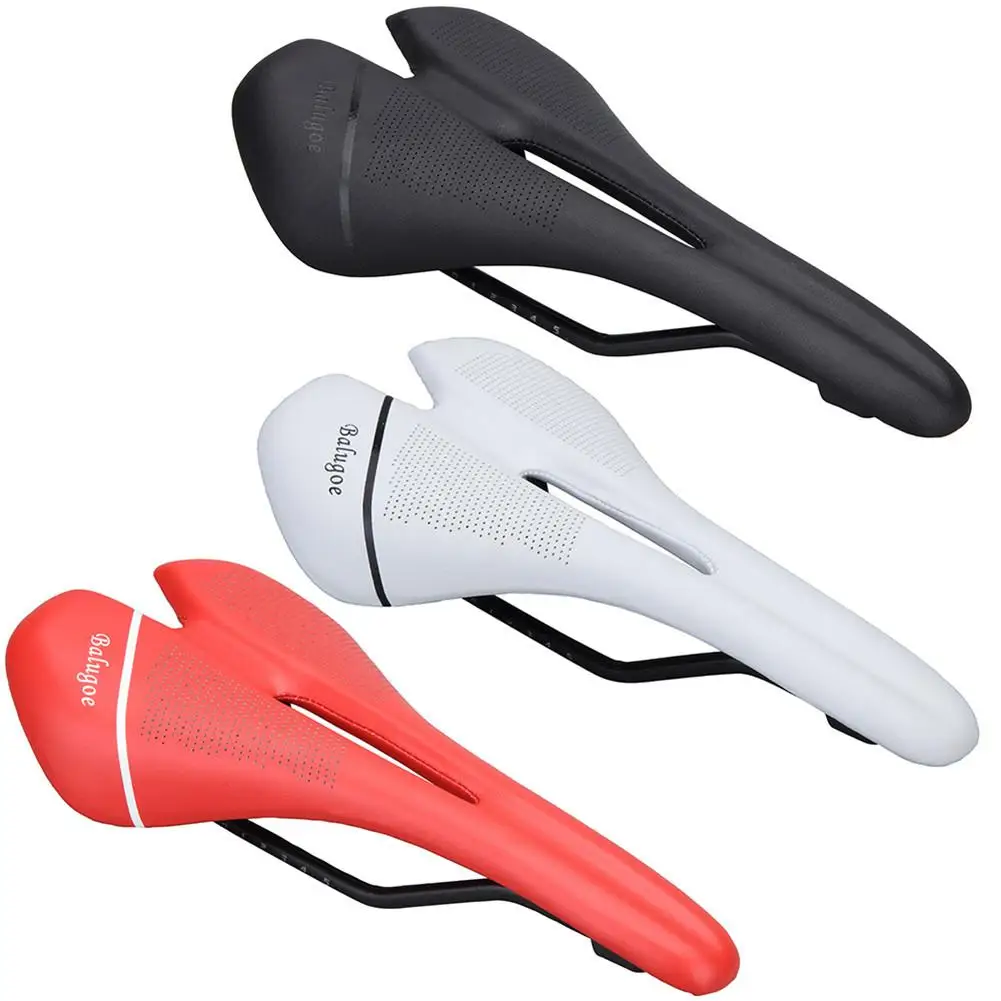 MTB Road Bike Saddle Breathable Comfortable Nylon Fiber Bottom Shell Leather Seat Cushion Bike Saddle Parts Components 270-143mm 
MTB Road Bike Saddle Breathable Comfortable Nylon Fiber Bottom Shell Leather Seat Cushion Bike Saddle Parts Components 270-143mm