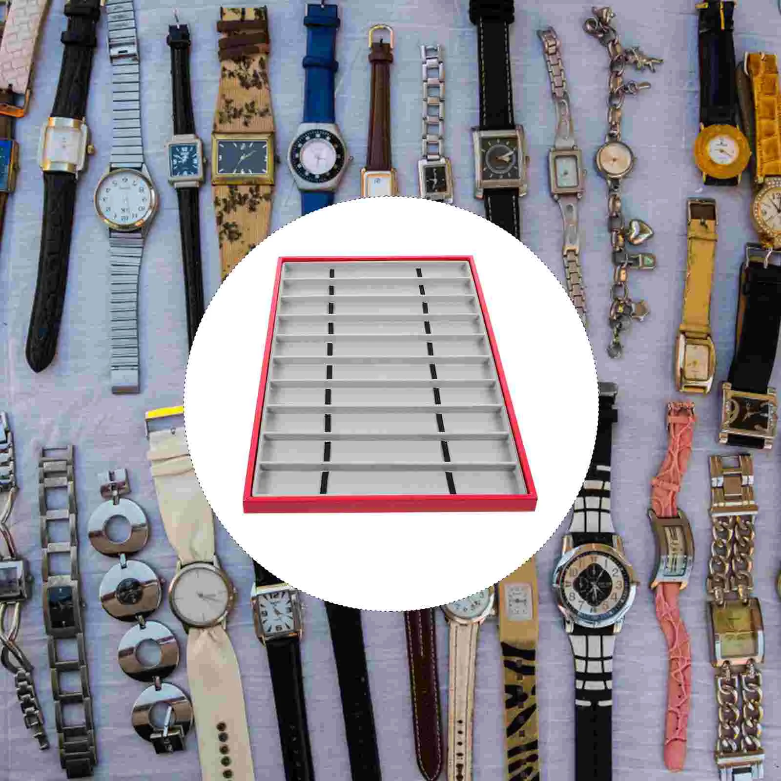 10 Slots Strap Storage Tray Wristwatch Display Jewelry Showcase Holders Stand
10 Slots Strap Storage Tray Wristwatch Display Jewelry Showcase Holders Stand