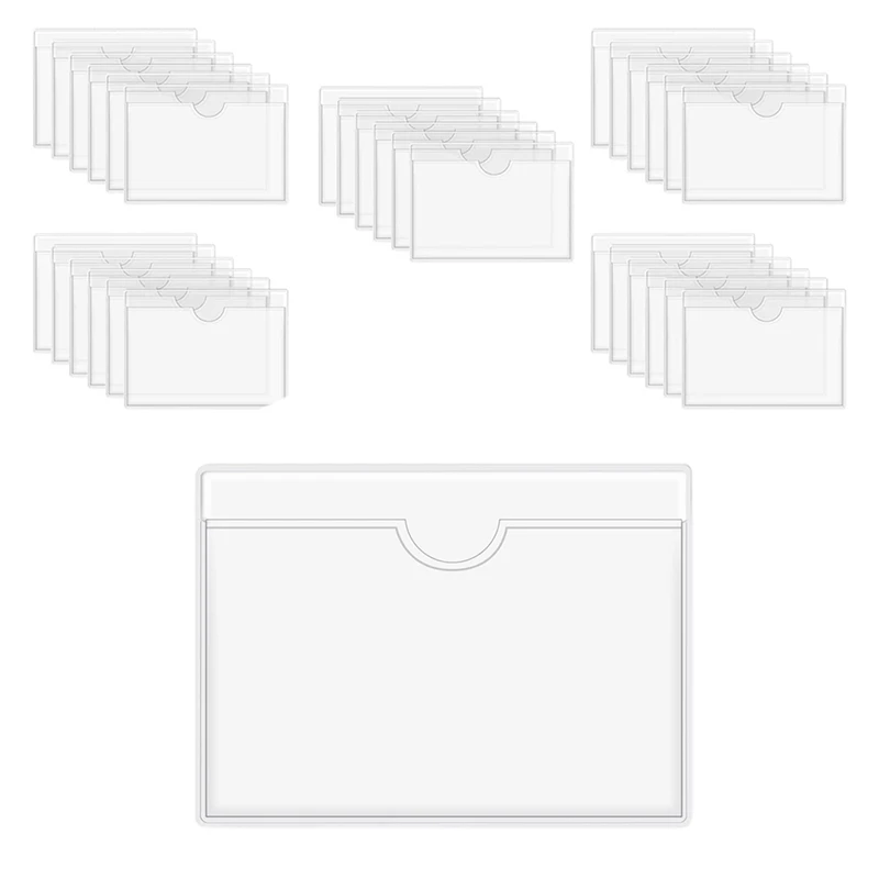 180Pcs Self-Adhesive Label Holder Card Pockets Label Holder Clear Library Card Holders With Top Open For Index Cards
180Pcs Self-Adhesive Label Holder Card Pockets Label Holder Clear Library Card Holders With Top Open For Index Cards