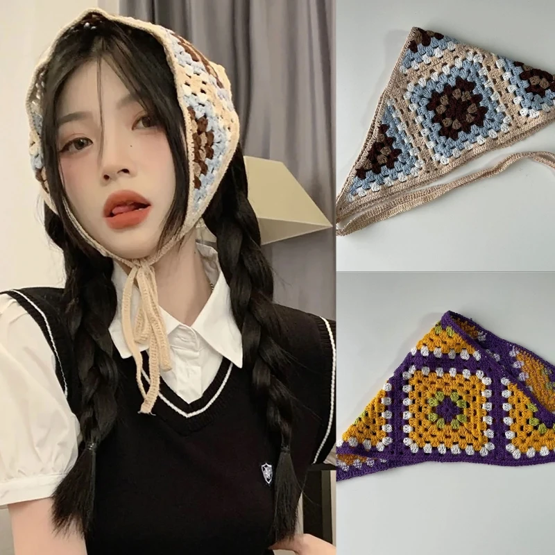 Triangle Bandana Turban Crochet Hair Scarf Color Matching Hairband Knitted Headband for Women Trend Y2K Hair Accessory
Triangle Bandana Turban Crochet Hair Scarf Color Matching Hairband Knitted Headband for Women Trend Y2K Hair Accessory