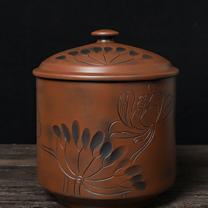 

Chinese Storage Tea Box Organizer Ceramic Jar Can Tea Box Canister Lid Japanese Cache Airtight Theedoos Kitchen Decor WSW35XP