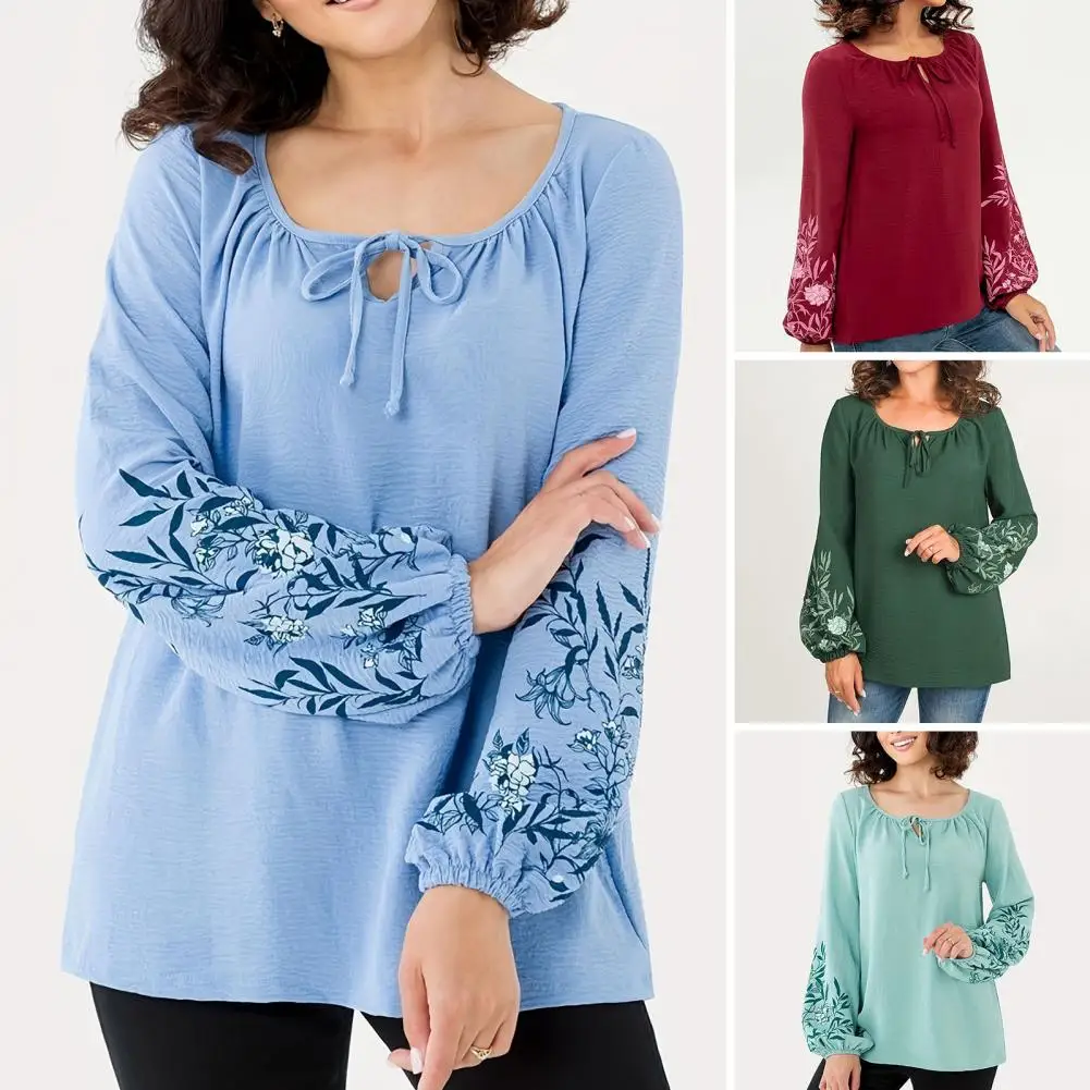 Women O-neck Hollow Out Lace-up T-shirt Flower Print Long Sleeve Loose Fit Pleated Lightweight Pullover Tops Streetwear
Women O-neck Hollow Out Lace-up T-shirt Flower Print Long Sleeve Loose Fit Pleated Lightweight Pullover Tops Streetwear