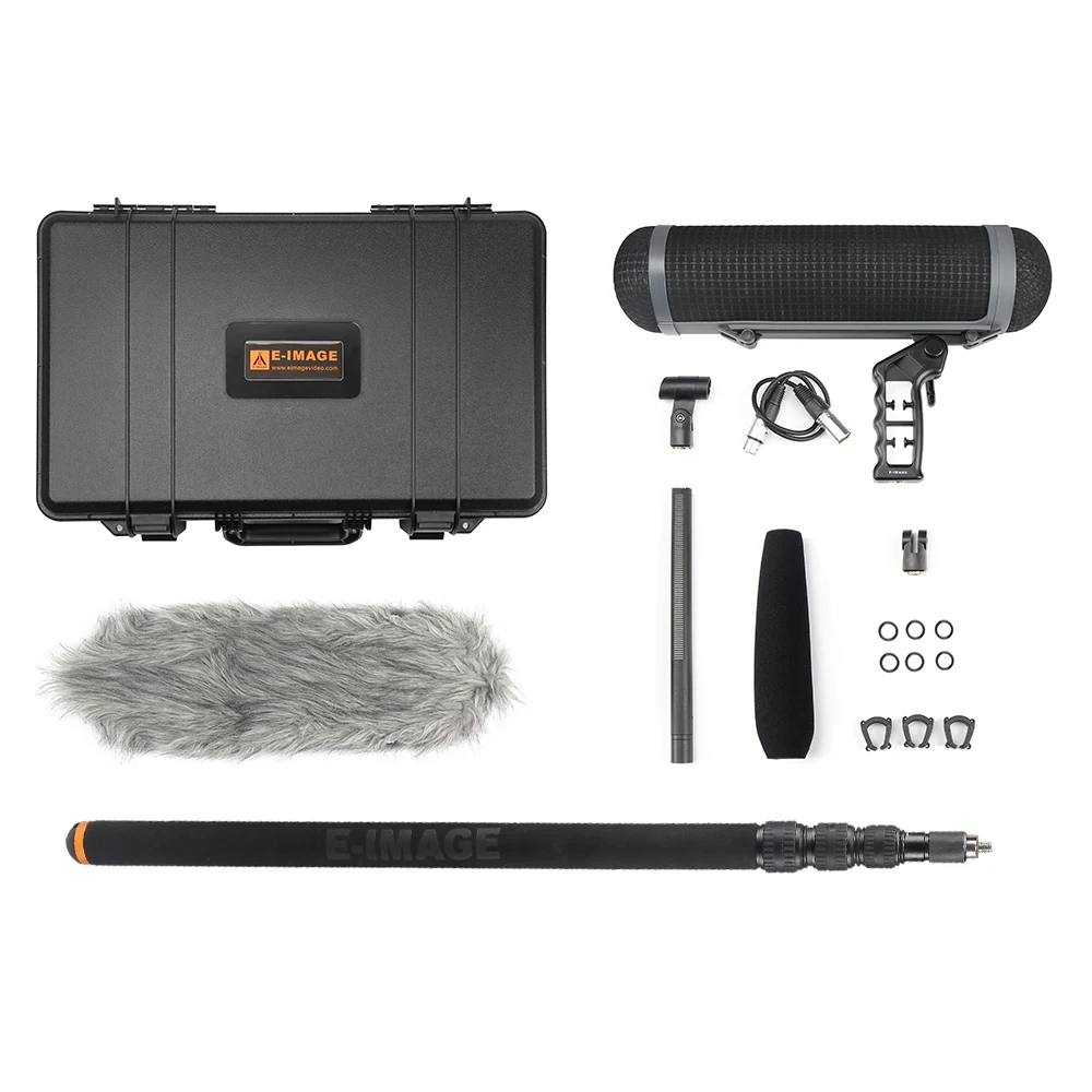 E-IMAGE BPMK2 Large Size Suspension windshield system Kit with Boompole Shotgun Microphone and safety case
E-IMAGE BPMK2 Large Size Suspension windshield system Kit with Boompole Shotgun Microphone and safety case
