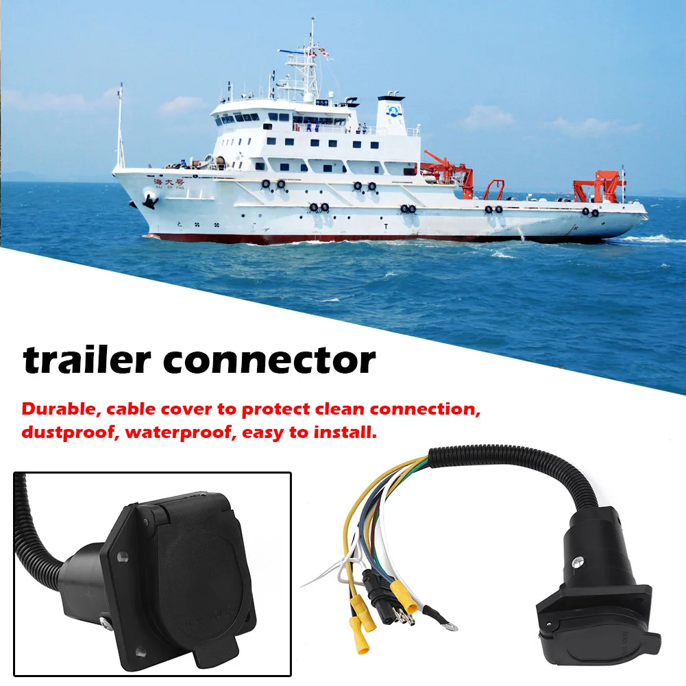 Trailer Light Wiring Adapter with Sufficient Durability and Ruggedness 7 Way RV Blade to 4 Way Flat with Mounting Bracket
Trailer Light Wiring Adapter with Sufficient Durability and Ruggedness 7 Way RV Blade to 4 Way Flat with Mounting Bracket