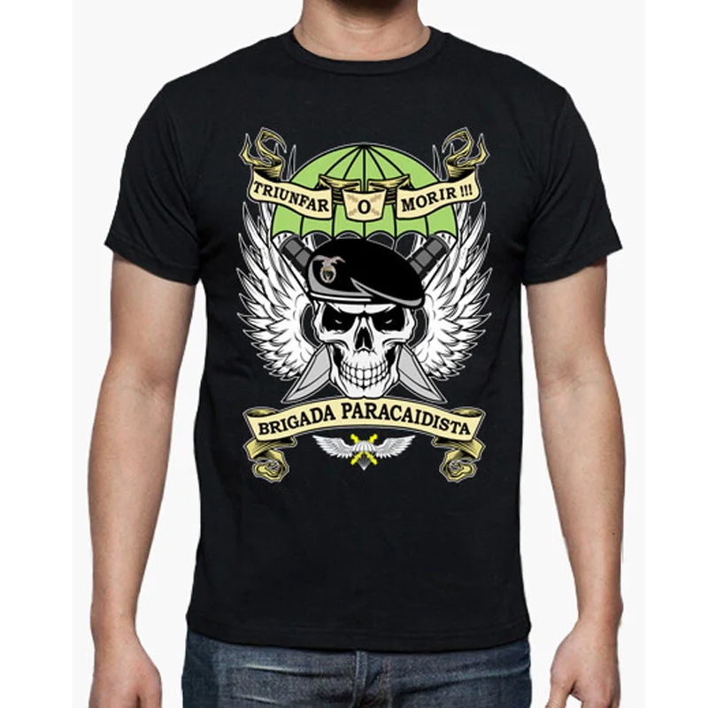 Spanish Paratrooper Brigade Motto Beret Skull Badge T-Shirt. Summer Cotton Short Sleeve O-Neck Mens T Shirt New S-3XL 
Spanish Paratrooper Brigade Motto Beret Skull Badge T-Shirt. Summer Cotton Short Sleeve O-Neck Mens T Shirt New S-3XL