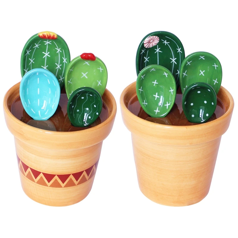 L9NB Ceramic Cactus Measuring Spoons with Holder Set Baking Measuring Spoons for Home Kitchen Cooking Baking Sugar Salt
L9NB Ceramic Cactus Measuring Spoons with Holder Set Baking Measuring Spoons for Home Kitchen Cooking Baking Sugar Salt