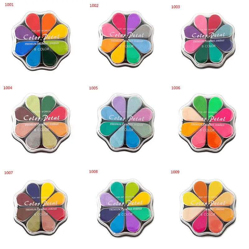 Cute 8 Colors Water Drop Petal Ink Pad Stamp DIY Finger Painting Craft Kids Student Stationery
Cute 8 Colors Water Drop Petal Ink Pad Stamp DIY Finger Painting Craft Kids Student Stationery