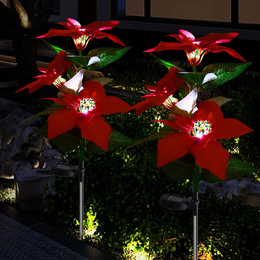 2pcs Energy Saving Outdoor DIY Craft Patio IP65 Waterproof Courtyard Simulation Poinsettia Christmas Flowers Solar Garden Light
2pcs Energy Saving Outdoor DIY Craft Patio IP65 Waterproof Courtyard Simulation Poinsettia Christmas Flowers Solar Garden Light