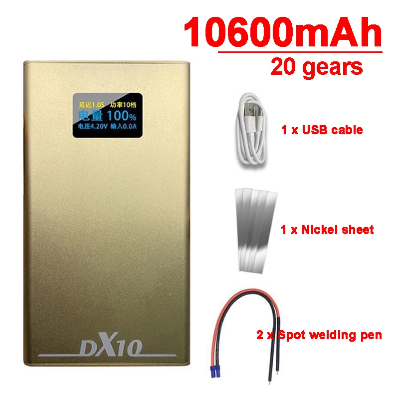 10600mAh Mini Spot Welding Machine For 18650 Battery Spot Welder 20 Gears Spot Welding Machine With Charge-pal OLED Display
10600mAh Mini Spot Welding Machine For 18650 Battery Spot Welder 20 Gears Spot Welding Machine With Charge-pal OLED Display
