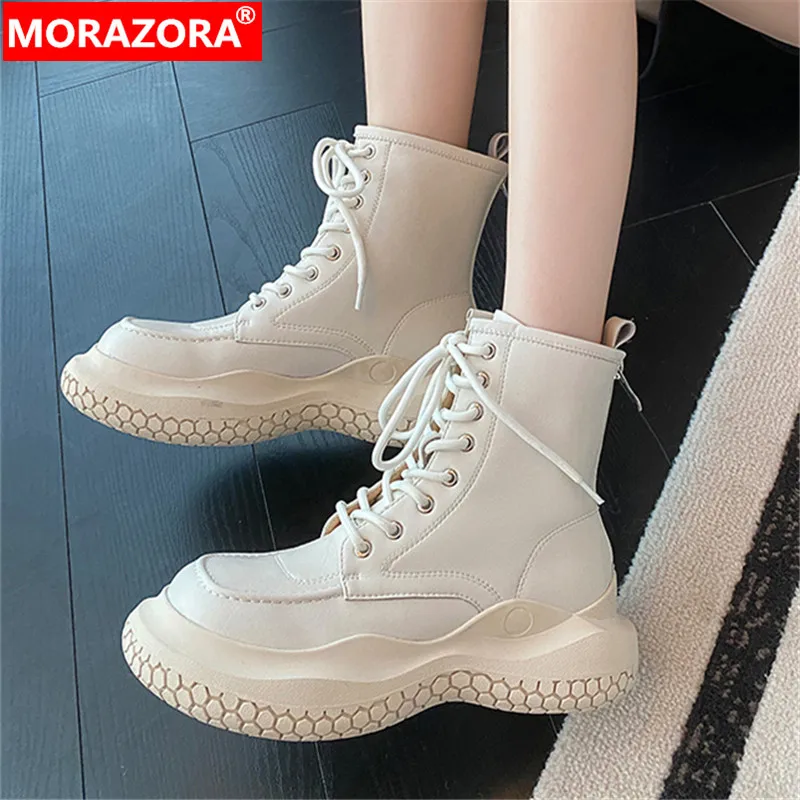 MORAZORA 2023 New Ladies Flat With Heels Shoes Ankle Cross Tied Platform Boots Fashion Genuine Leather Women Boots
MORAZORA 2023 New Ladies Flat With Heels Shoes Ankle Cross Tied Platform Boots Fashion Genuine Leather Women Boots