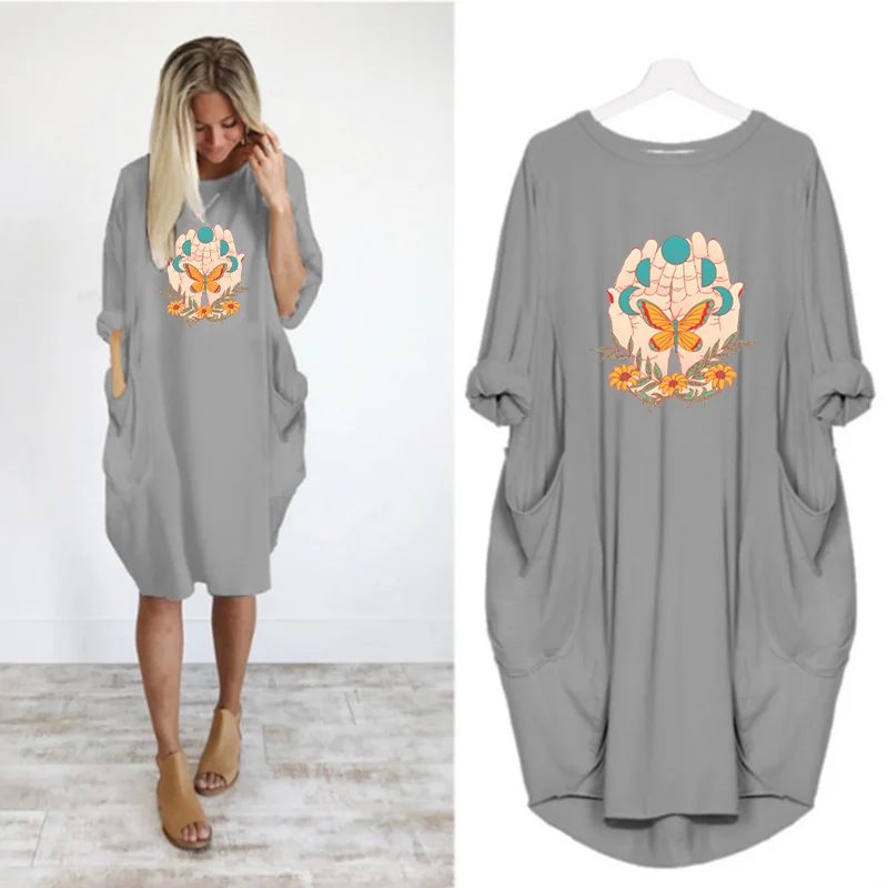 Fashion Cartoon Print Women Dress 2022 Long Sleeves O Neck Big Pockets Women Summer Autumn Dresses Kawaii Casual Loose Clothes
Fashion Cartoon Print Women Dress 2022 Long Sleeves O Neck Big Pockets Women Summer Autumn Dresses Kawaii Casual Loose Clothes