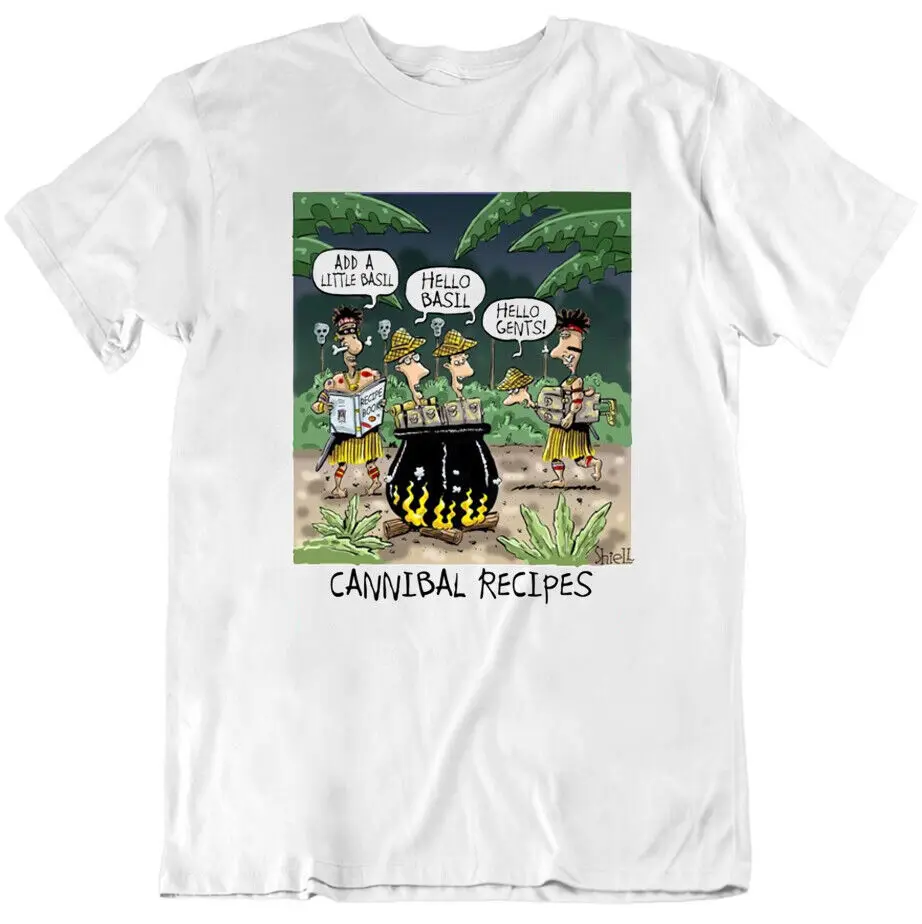 Cannibal Recipes White short sleeve T shirt Reprint digital cotton 100% 
Cannibal Recipes White short sleeve T shirt Reprint digital cotton 100%