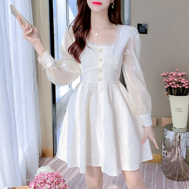 Elegant Mini White Dress Women Korean Office Lady Patchwork Design Y2K Dress Fairycore Vintage Evening Party Dress 2021 Autumn
Elegant Mini White Dress Women Korean Office Lady Patchwork Design Y2K Dress Fairycore Vintage Evening Party Dress 2021 Autumn