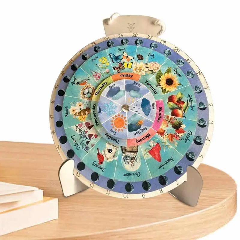 Wooden Perpetual Calendar Vintage Perpetual Desk Calendar Circular Perpetual Calendar Rotatable Desktop Home Desk Accessories
Wooden Perpetual Calendar Vintage Perpetual Desk Calendar Circular Perpetual Calendar Rotatable Desktop Home Desk Accessories