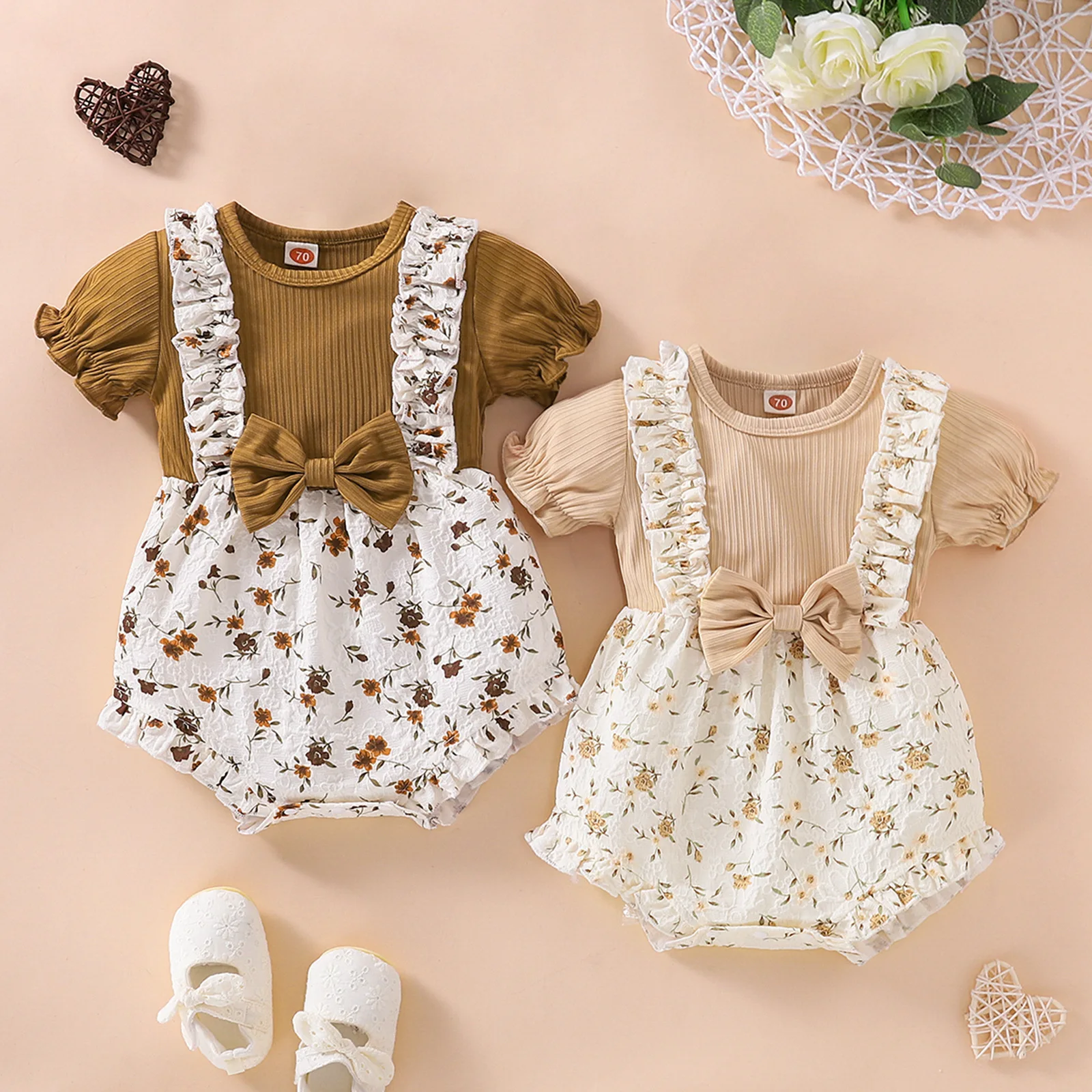 Nes Grils Mall Flower Summer Kids Ribbed Ruffle Sleeves Tops + Rainbow Bib Shorts+ Hairband Clothes Set 0-24Months
Nes Grils Mall Flower Summer Kids Ribbed Ruffle Sleeves Tops + Rainbow Bib Shorts+ Hairband Clothes Set 0-24Months