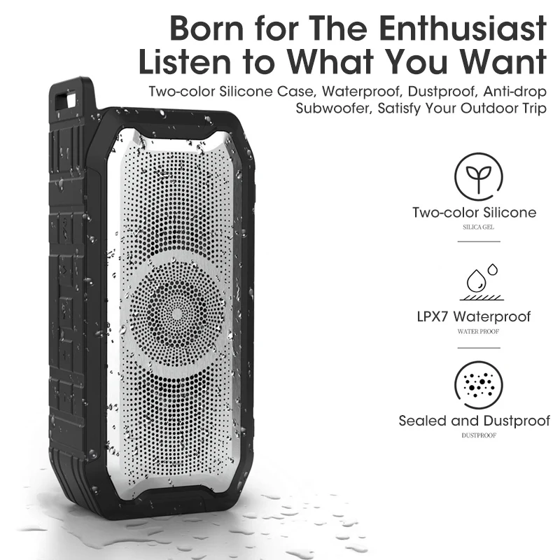 

Портативная Bluetooth-колонка, мощный сабвуфер, радио, FM-радио, Беспроводная Bluetooth-колонка, музыкальная звуковая шкатулка, мощные басы