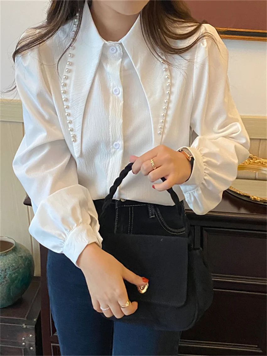 HziriP White Pearls Hot Sale Shirts Women All Match Stylish 2022 Bottoming Office Lady Spring Work Wear OL New Mujer Blouses
HziriP White Pearls Hot Sale Shirts Women All Match Stylish 2022 Bottoming Office Lady Spring Work Wear OL New Mujer Blouses