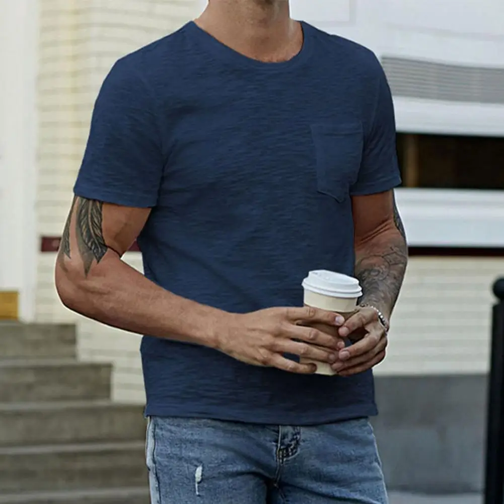 Comfortable Chic Solid Color Simple Pullover Top Skin-touching Men T-shirt Stretchy for Daily Wear
Comfortable Chic Solid Color Simple Pullover Top Skin-touching Men T-shirt Stretchy for Daily Wear