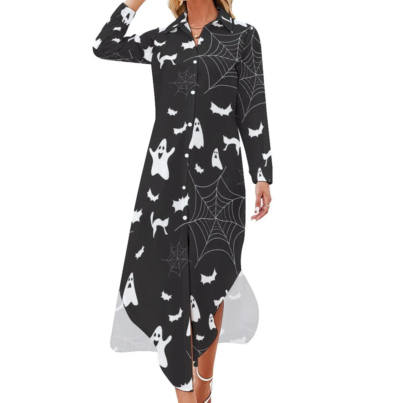 Halloween Print Casual Dress White Ghost Korean Fashion Dresses Sexy V Neck Kawaii Chiffon Dress Long Sleeve Vestido Big Size
Halloween Print Casual Dress White Ghost Korean Fashion Dresses Sexy V Neck Kawaii Chiffon Dress Long Sleeve Vestido Big Size