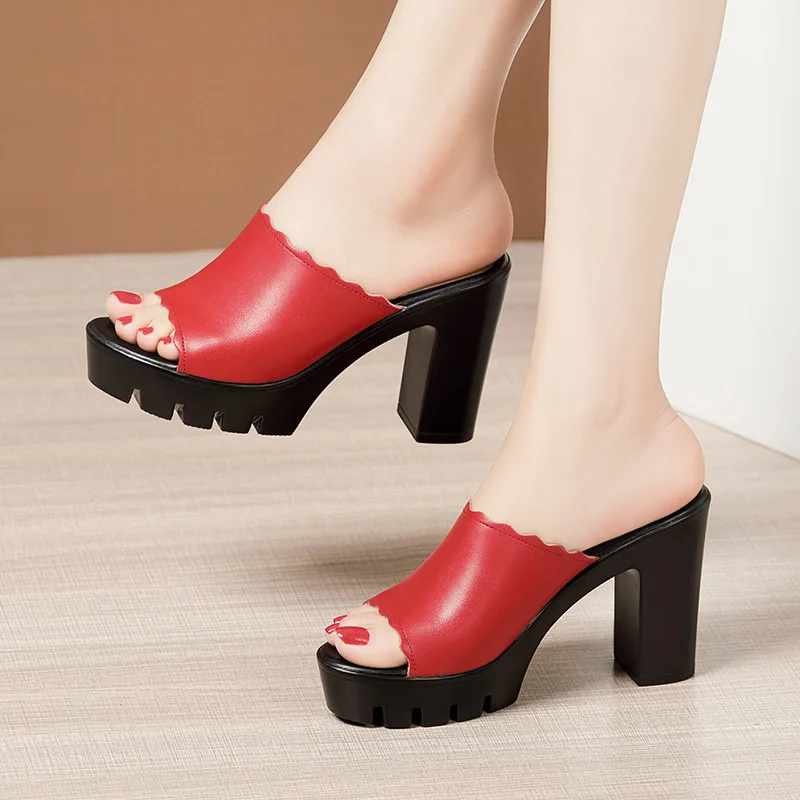 Small Size 32-43 Chunky Platform Shoes Women Slippers Summer 2022 Leather Elegant Outside High Heels Slides for Office Model 
Small Size 32-43 Chunky Platform Shoes Women Slippers Summer 2022 Leather Elegant Outside High Heels Slides for Office Model