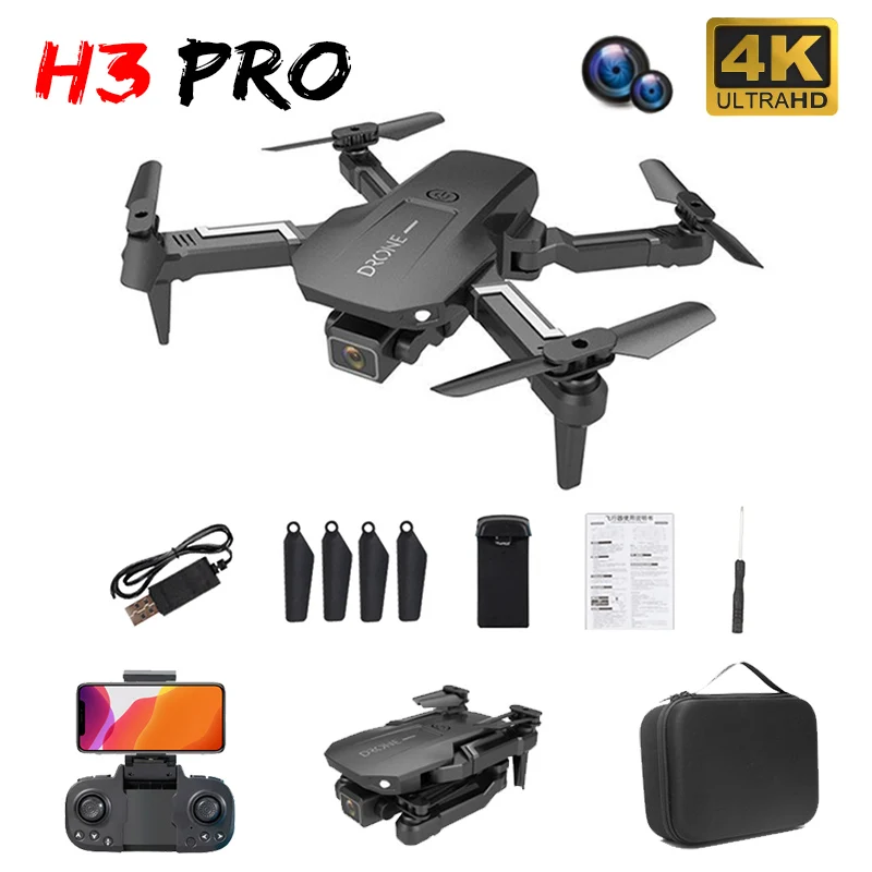 H3 Mini Drone 4k Hd Camera RC Quadcopter Folding FPV WIFI Wide-Angle RC Helicopter For Beginner Kids Gifts Foldable Drone
H3 Mini Drone 4k Hd Camera RC Quadcopter Folding FPV WIFI Wide-Angle RC Helicopter For Beginner Kids Gifts Foldable Drone