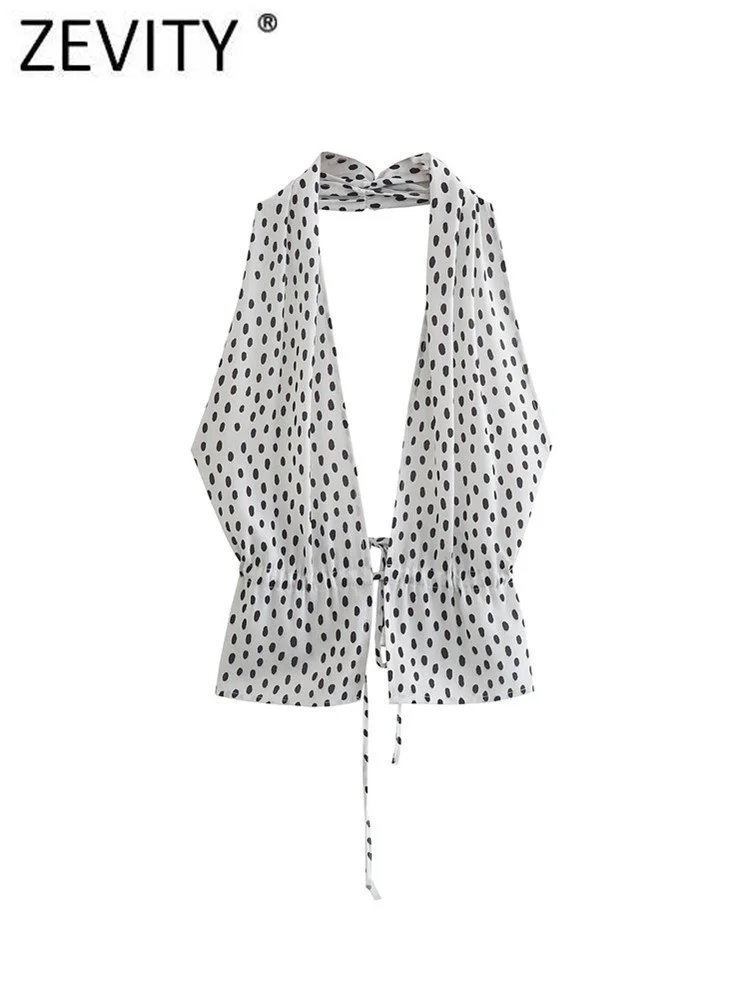 Zevity Women Fashion Polka Dots Print Halter Smock Blouse Female Backless Lace Up Slim Shirt Chic Summer Beach Crop Tops LS1176
Zevity Women Fashion Polka Dots Print Halter Smock Blouse Female Backless Lace Up Slim Shirt Chic Summer Beach Crop Tops LS1176