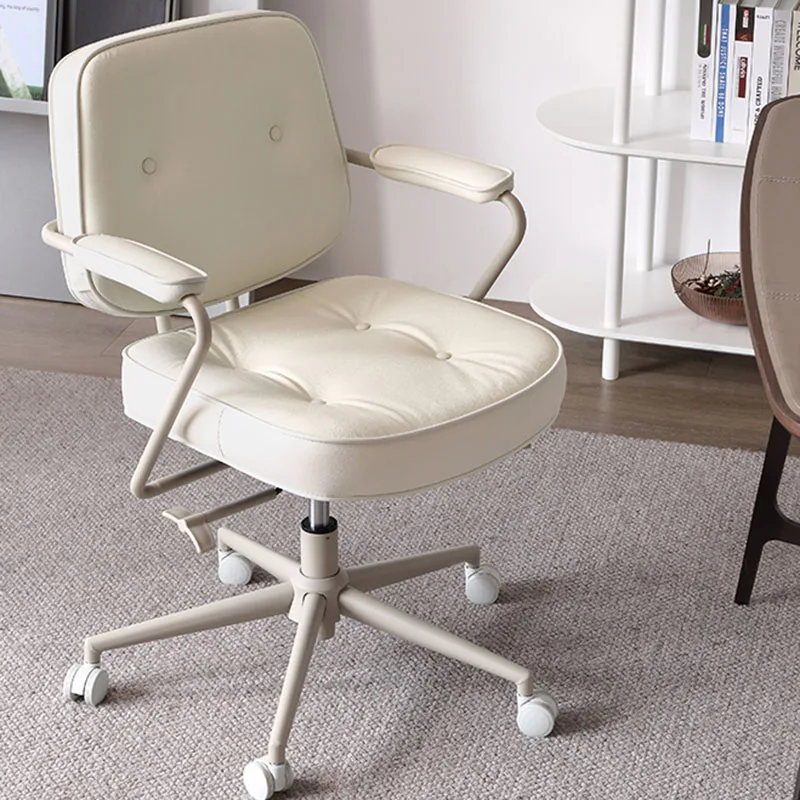 Aesthetic Kawaii Office Chair Beige Luxury Ergonomic Comfortable Office Chair Lift Swivel Nordic Sillas De Oficina Furniture
Aesthetic Kawaii Office Chair Beige Luxury Ergonomic Comfortable Office Chair Lift Swivel Nordic Sillas De Oficina Furniture