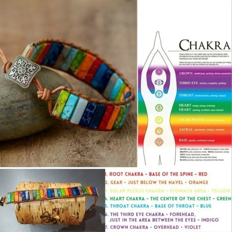 7Chakra Bangle Bracelet for Women Jewelry Handmade Multicolor Natural Stone Tube Beads Leather Charm Bracelet Wrap Couples Gifts
7Chakra Bangle Bracelet for Women Jewelry Handmade Multicolor Natural Stone Tube Beads Leather Charm Bracelet Wrap Couples Gifts