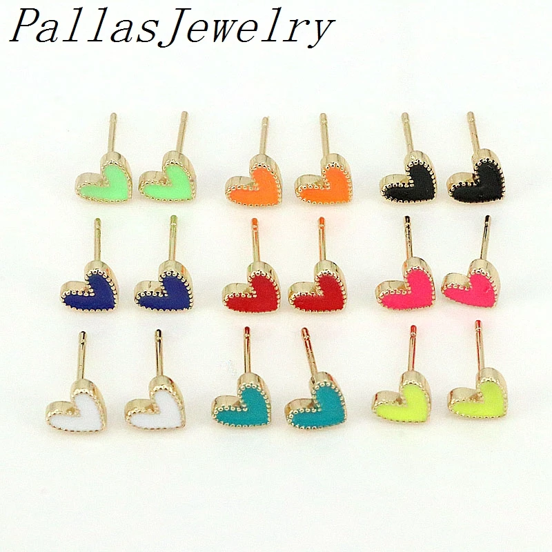 10Pairs Romantic Enamel Love Heart Stud Earrings For Women Dripping Oil Candy Colors Earrings Wedding New for Mother Gift
10Pairs Romantic Enamel Love Heart Stud Earrings For Women Dripping Oil Candy Colors Earrings Wedding New for Mother Gift