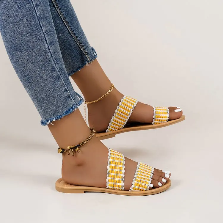 Large Size Women's Shoes 2021 Summer New Style Flat Ribbon Round Toe Women's Sandals Slippers Zapatillas Mujer
Large Size Women's Shoes 2021 Summer New Style Flat Ribbon Round Toe Women's Sandals Slippers Zapatillas Mujer