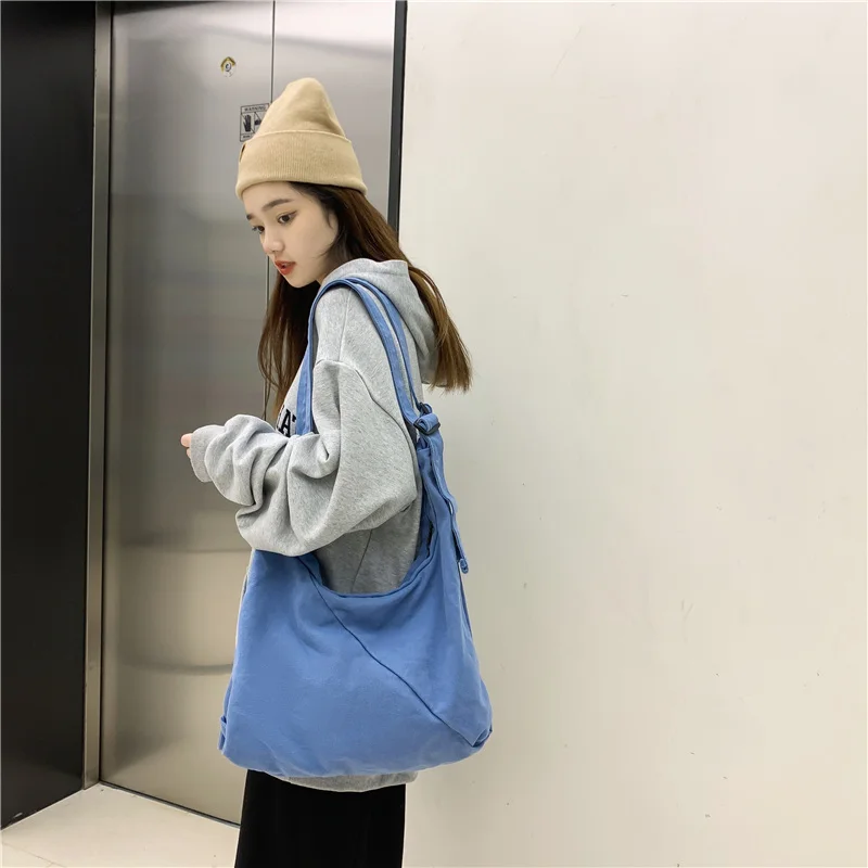 HOCODO Canvas Shoulder Bag Women Large Capacity Grocery Totes Solid Color Female Travel Handbags Women'S College Crossbody Bags
HOCODO Canvas Shoulder Bag Women Large Capacity Grocery Totes Solid Color Female Travel Handbags Women'S College Crossbody Bags