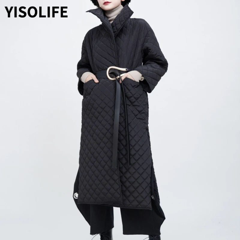 New Women's Cotton Clothes For Fall&winter Goth Lapel Diamond Lattice Side Slit Thin Section Quilted Long Coats and Jackets Gift
New Women's Cotton Clothes For Fall&winter Goth Lapel Diamond Lattice Side Slit Thin Section Quilted Long Coats and Jackets Gift