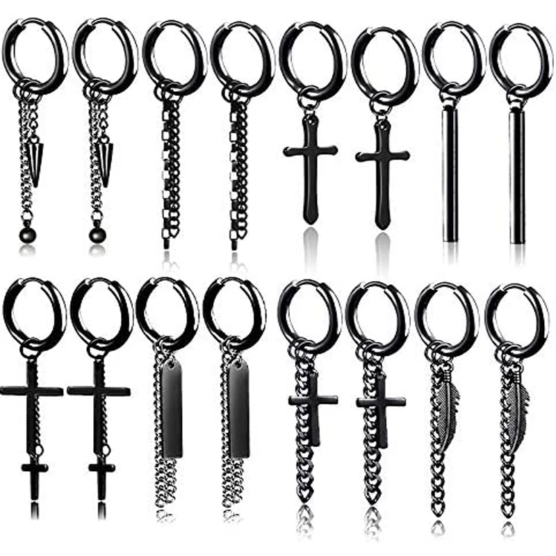 8 Pairs Stainless Steel Kpop Hanging Silver For Men Women Unisex Hinged Huggie Hoop Dangle Piercing Earrings Set
8 Pairs Stainless Steel Kpop Hanging Silver For Men Women Unisex Hinged Huggie Hoop Dangle Piercing Earrings Set