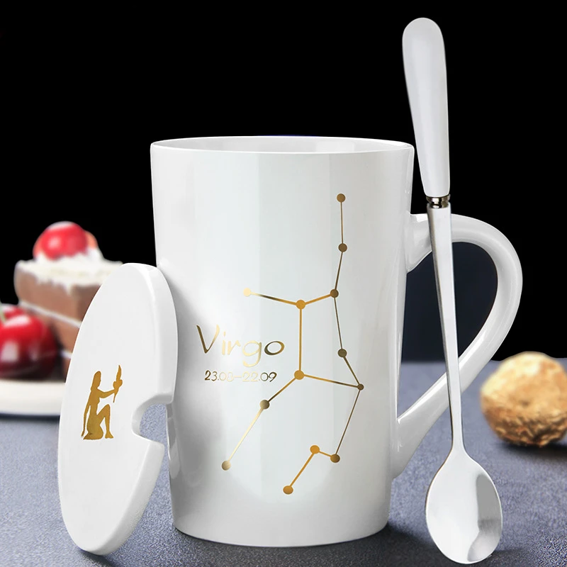 Creative personality ceramic mug 12 constellations couple cup with lid spoon
Creative personality ceramic mug 12 constellations couple cup with lid spoon