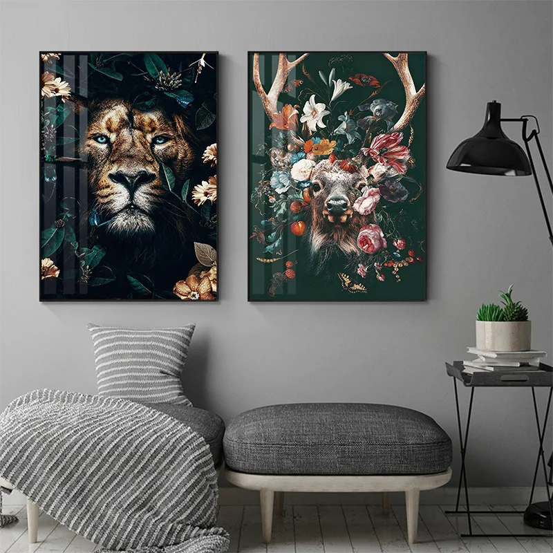 Abstract Flowers Animal Canvas Art Painting Lion Tiger Deer Decorative Posters and Prints Office Picture Modern Home Wall Decor
Abstract Flowers Animal Canvas Art Painting Lion Tiger Deer Decorative Posters and Prints Office Picture Modern Home Wall Decor