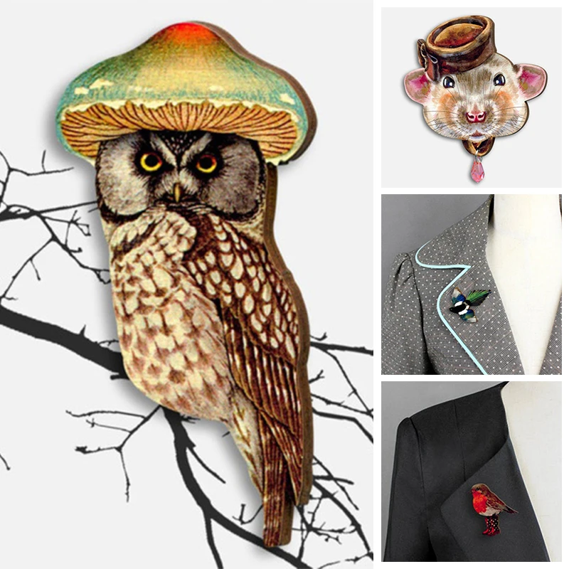 Wooden Retro Brooches Women Men Fashion Bird Ainmal Pins Brooch Collar Label Badge Jewelry Hat Bag Accessories Gift
Wooden Retro Brooches Women Men Fashion Bird Ainmal Pins Brooch Collar Label Badge Jewelry Hat Bag Accessories Gift