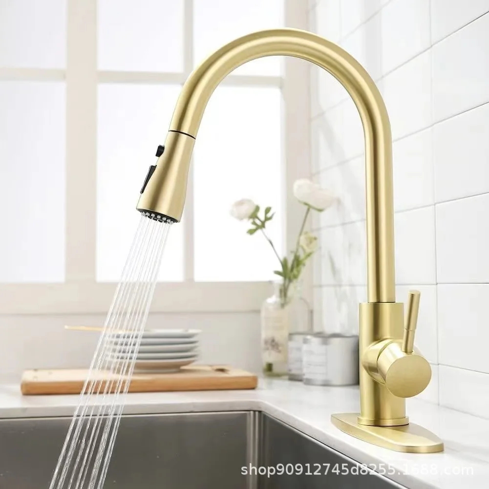 Stainless steel wiredrawing golden dish washing basin, dish washing basin, retractable rotary pull, cold and hot domestic sink,
Stainless steel wiredrawing golden dish washing basin, dish washing basin, retractable rotary pull, cold and hot domestic sink,