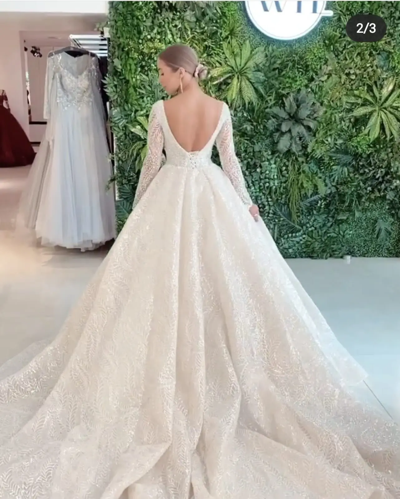 2022 Designer Wedding Dress Long Sleeve Beading Heavily