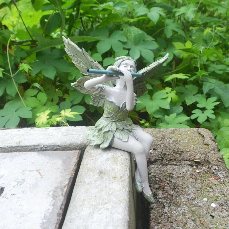 

Статуэтка-садовый эльф из смолы, декоративная статуэтка в виде крыльев, Сказочная скульптура с ангелом, искусственное украшение