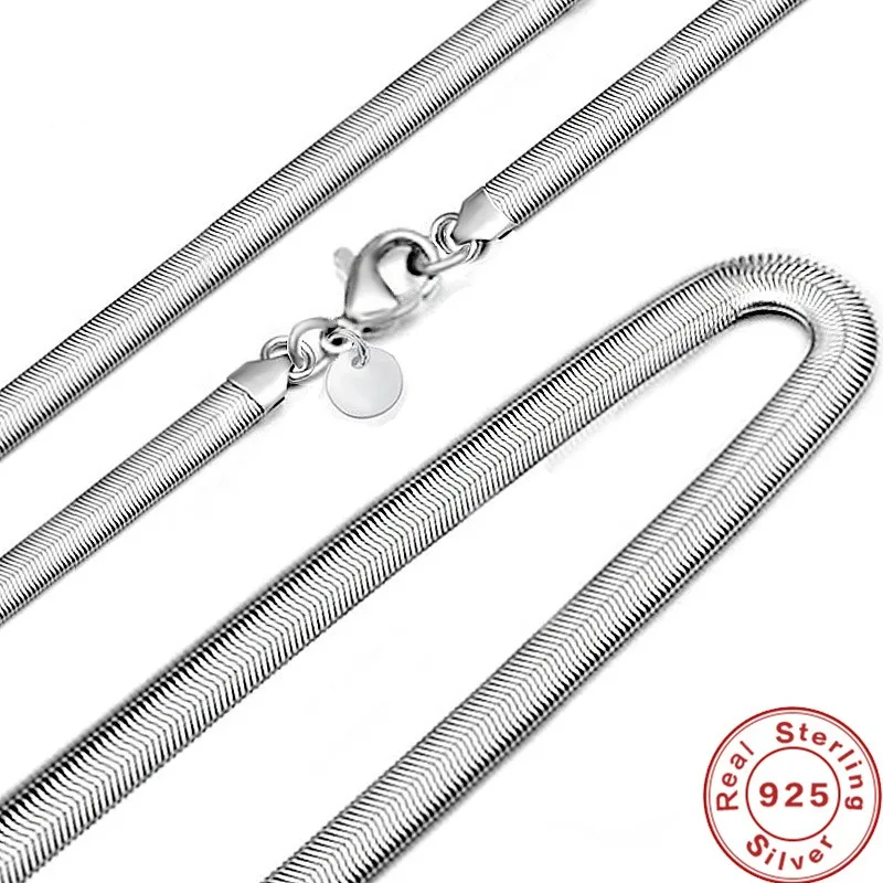 High Jewelry 925 Sterling Silver Necklace 6MM Snake Bone Silver Chain for Men & Women
High Jewelry 925 Sterling Silver Necklace 6MM Snake Bone Silver Chain for Men & Women