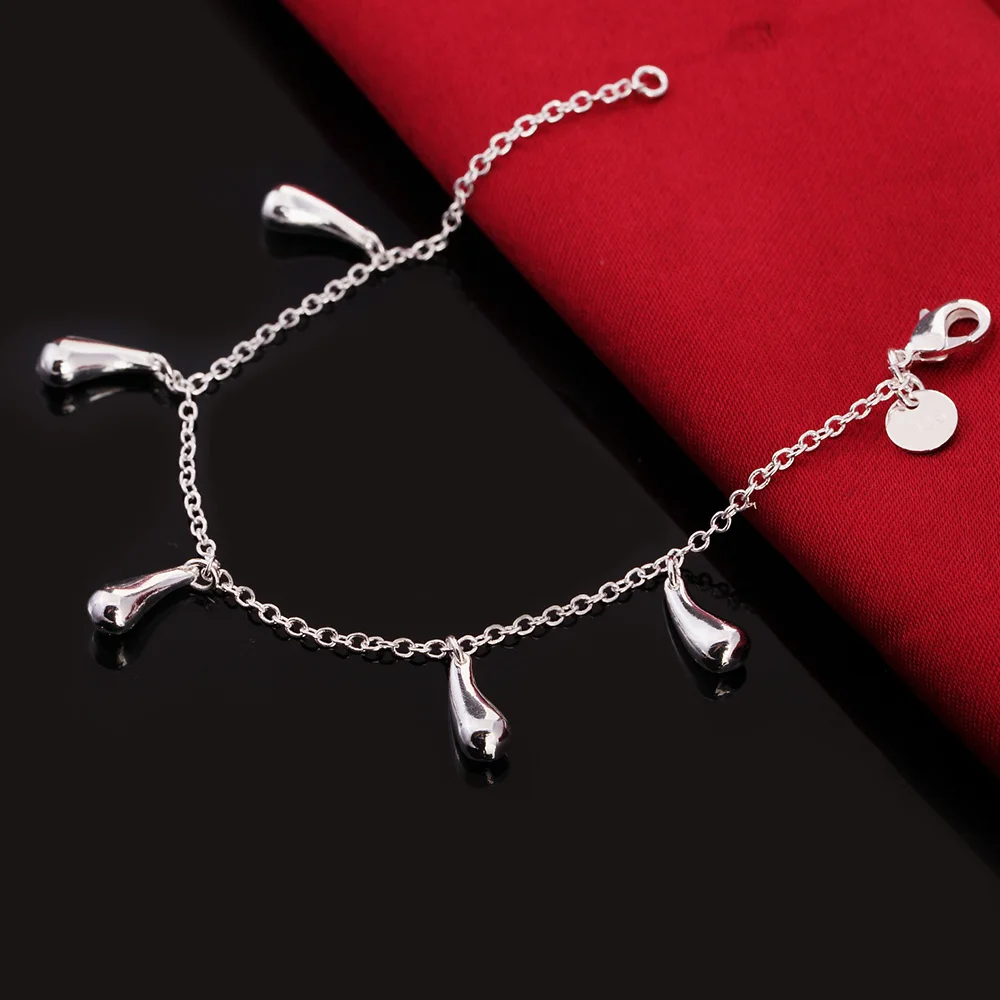 Popular brands 925 Sterling silver fine water drop chain Bracelets for woman Luxury jewelry Wedding party beautiful gifts
Popular brands 925 Sterling silver fine water drop chain Bracelets for woman Luxury jewelry Wedding party beautiful gifts