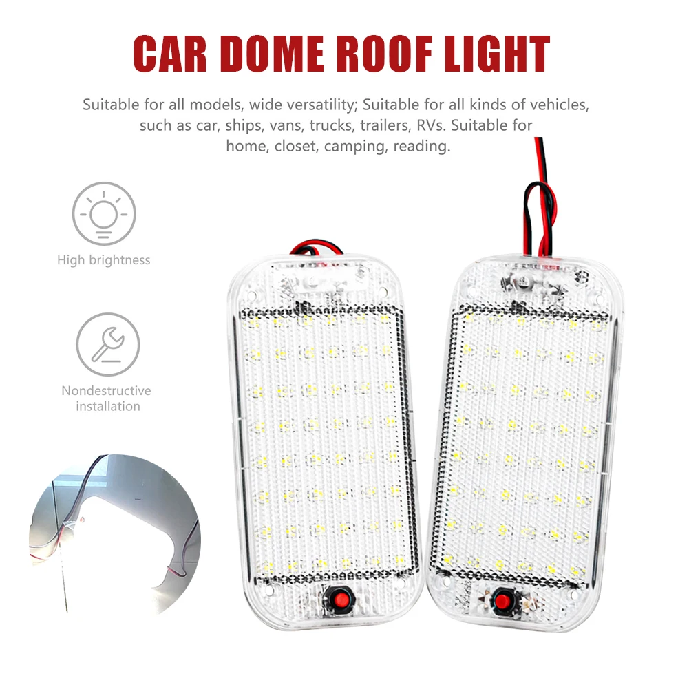 2PCS Car LED Interior Lights 48LED 12V-85V LED Car Lighting Dome Lights With Switch Roof Ceiling Reading Light For Car Truck
2PCS Car LED Interior Lights 48LED 12V-85V LED Car Lighting Dome Lights With Switch Roof Ceiling Reading Light For Car Truck