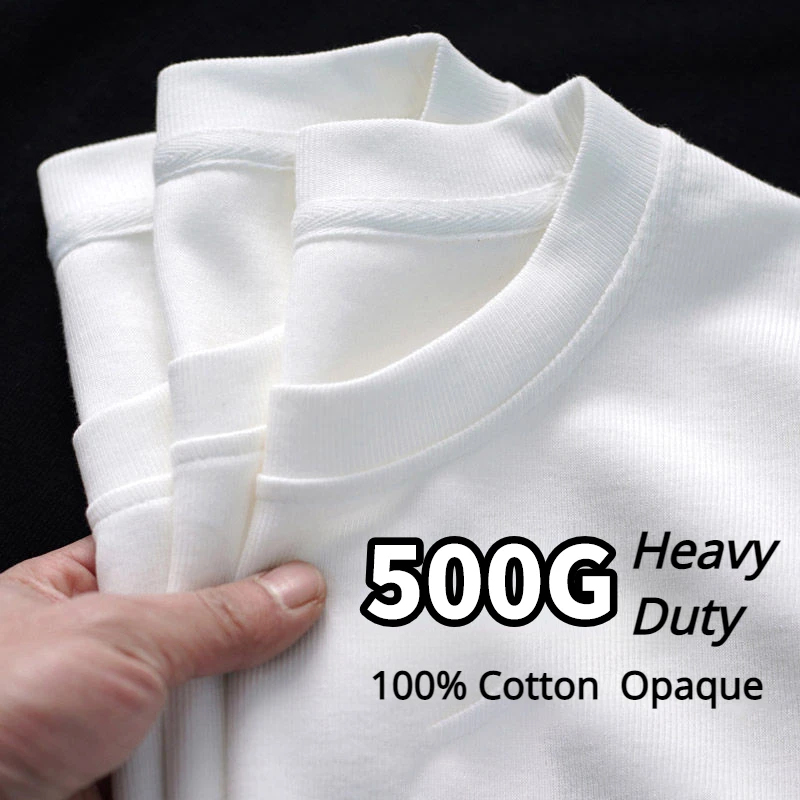 Black White GSM 500g Heavy-duty Pure Cotton T-shirt Thickened Threaded Round Neck Short Sleeves Three Needle Half Sleeve Tees
Black White GSM 500g Heavy-duty Pure Cotton T-shirt Thickened Threaded Round Neck Short Sleeves Three Needle Half Sleeve Tees