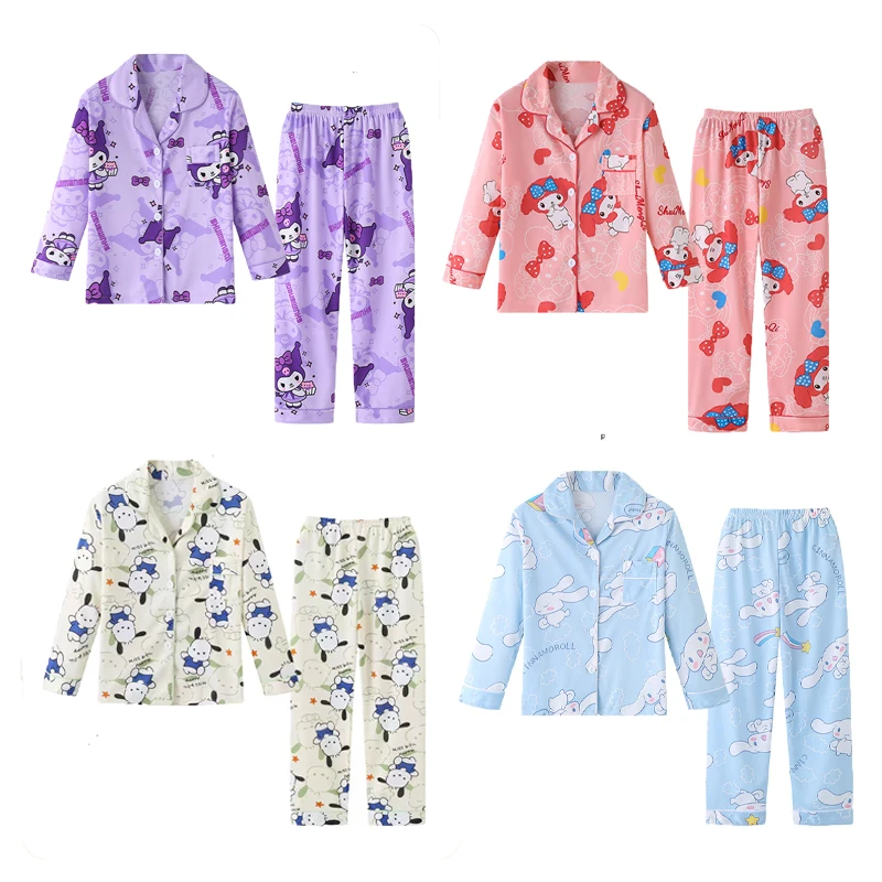Kawaii Sanrio Cinnamoroll Kuromi My Melody Pochacco Children Y2k Pajamas Fall Winter Baby Kids Long Sleeve Cardigan Nightwear
Kawaii Sanrio Cinnamoroll Kuromi My Melody Pochacco Children Y2k Pajamas Fall Winter Baby Kids Long Sleeve Cardigan Nightwear