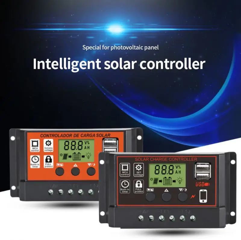 MPPT/PWM USB Charging Solar Charge Controller 12V 24V Solar Controller Solar Panel Battery Regulator Dual USB 5V LCD Display
MPPT/PWM USB Charging Solar Charge Controller 12V 24V Solar Controller Solar Panel Battery Regulator Dual USB 5V LCD Display