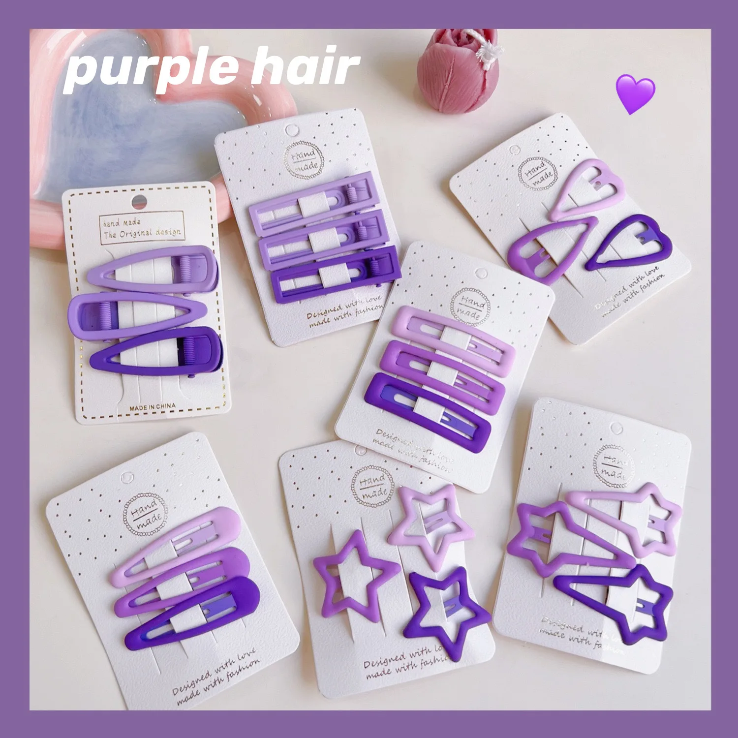 Purple 3pcs/set Women Barrettes Summer Girls Fashion Hair Accessories Star Round Sweet Hairpins Flower Hair Clips Solid Headwear
Purple 3pcs/set Women Barrettes Summer Girls Fashion Hair Accessories Star Round Sweet Hairpins Flower Hair Clips Solid Headwear
