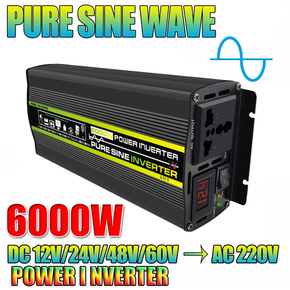 1000W Pure Sine Wave Inverter DC 12V/24V To AC 220V Solar Car Power Converter LED Voltage Screen Display Car Inverters
1000W Pure Sine Wave Inverter DC 12V/24V To AC 220V Solar Car Power Converter LED Voltage Screen Display Car Inverters