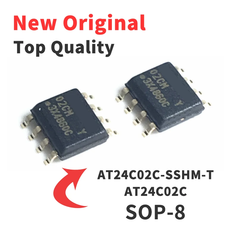 

10PCS AT24C02 AT24C02C-SSHM-T 02CM EEPROM Serial Port 2KB SOP8 Chip IC Brand New Original