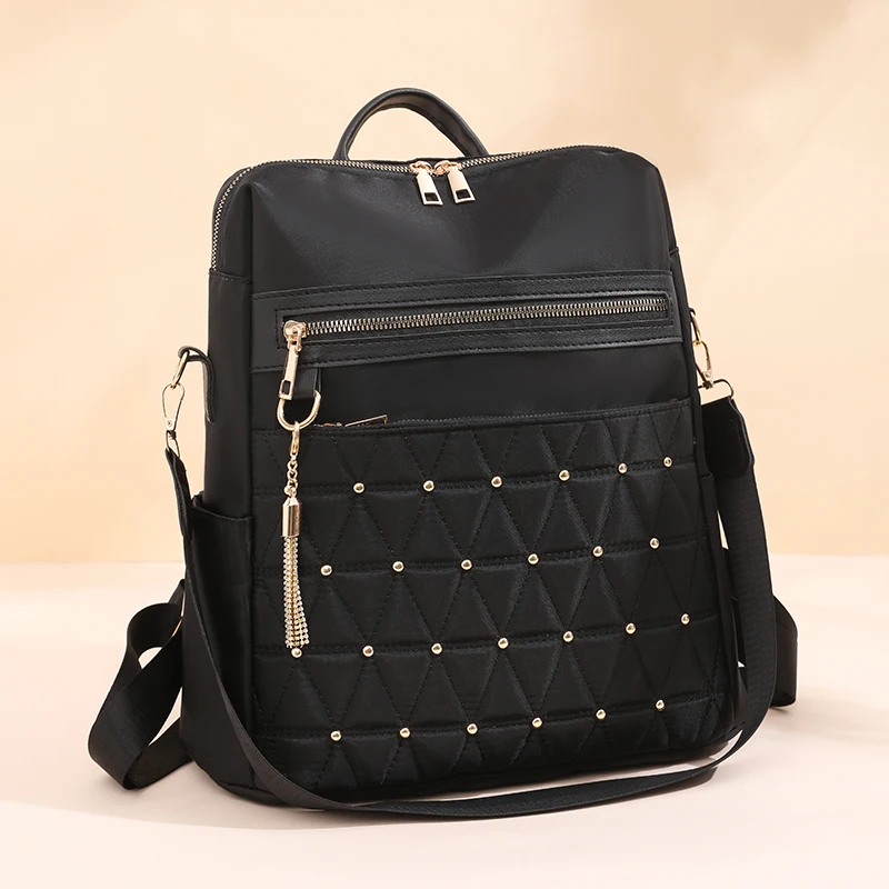 XZAN Rivet Design Backpack Women's Anti-Theft Shoulder Bags Casual Large Capacity Nylon Travel Backpack Youth Girls School Bags
XZAN Rivet Design Backpack Women's Anti-Theft Shoulder Bags Casual Large Capacity Nylon Travel Backpack Youth Girls School Bags